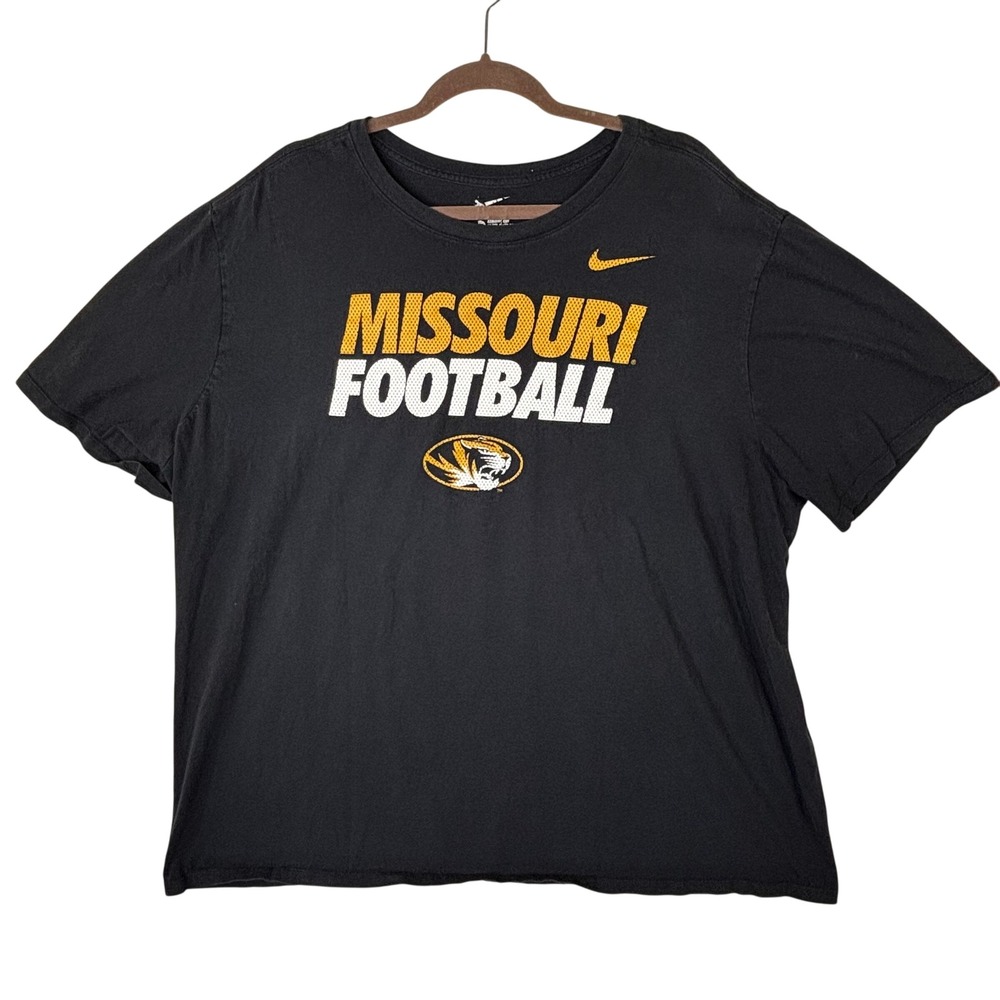 Nike Missouri Football T-Shirt Mens 3XL Black Mizzou Tigers NCAA Athletic Cut